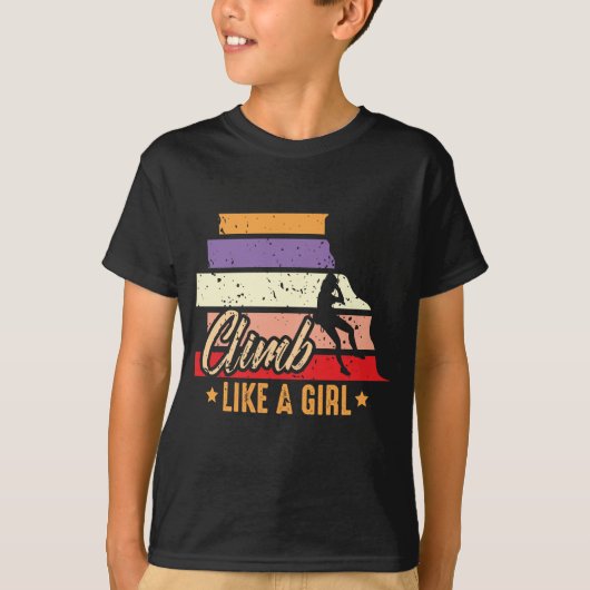 Klettern wie eine Girl Wall Bergsteigen T-Shirt (Vorderseite)