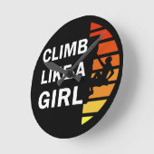 Klettern wie eine Kletterfrau Runde Wanduhr (Winkel)