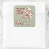 Klettern würde man peitschen? Funny Cam Quadratischer Aufkleber (Tasche)