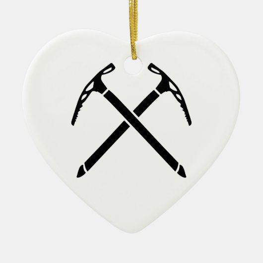 Kletternde Auswahlaxt des Eises Keramikornament (Vorne)