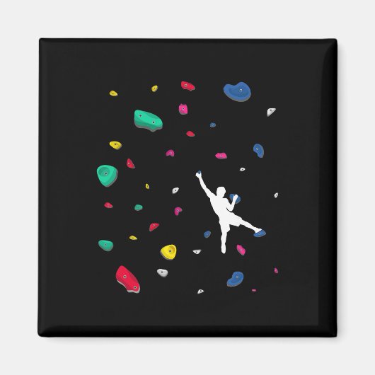 Kletternde Boulderwand Felsenkletterer Bouldern _2 Magnet (Vorne)