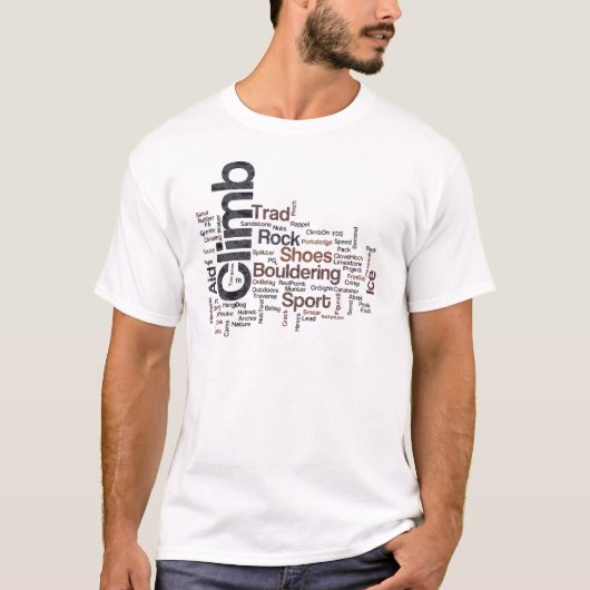 Kletternde Wörter T-Shirt (Vorderseite)