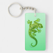 Kletternder grüner Gecko Schlüsselanhänger (Vorderseite)
