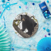 Kletternder schwarzer Bär Pappteller (Party)