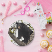 Kletternder schwarzer Bär Pappteller (Party)