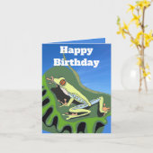 Kletterndes Baumfrosch Karte (Gelbe Blume)