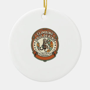 Kletterndes Bouldering-Katze Kletterndes Boulderin Keramik Ornament