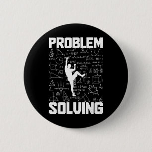 Kletterndes Boulderproblem-Lösender Kletterer Boul Button