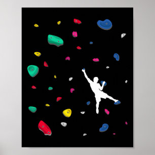 Kletterndes Felsbrocken-Wand-Felskletterer Boulder Poster