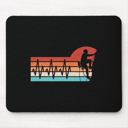 Kletterndes Herz Retro-Klettern Lustiger Felsenkle Mousepad (Vorne)