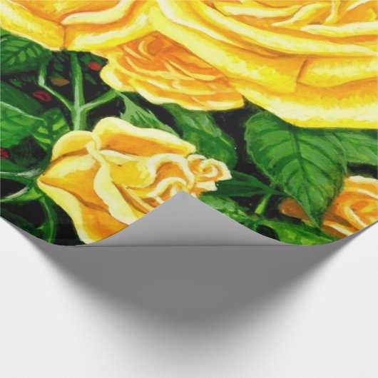 Kletterpapier mit Gelben Rosen Geschenkpapier (Ecke)
