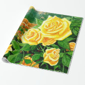 Kletterpapier mit Gelben Rosen Geschenkpapier (Ungerollt)