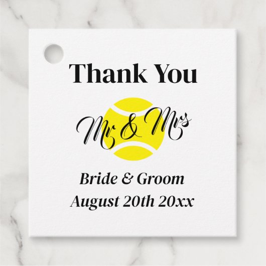 Kletterpartie Tennis personalisiert Hochzeit Geschenkanhänger (Vorderseite)