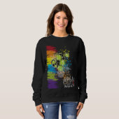 Kletterpartien der Liebe farbenfrohe Kakteen Dunke Sweatshirt (Vorne ganz)