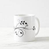 Kletterpflanzen-Ast-Blatt-Muster | Botanisch Kaffeetasse (VorderseiteRechts)