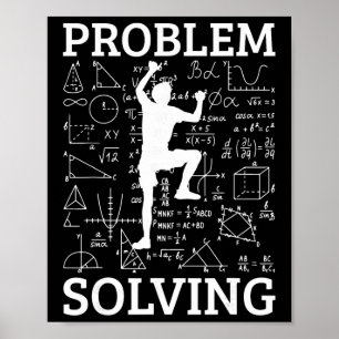 Kletterproblemlösender Kletterer Bouldering C Poster