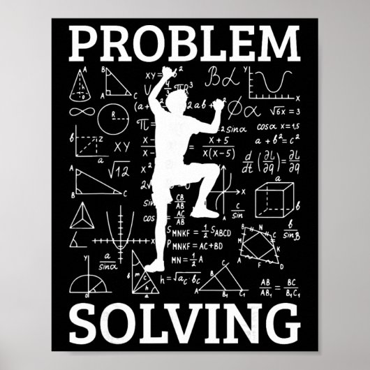 Kletterproblemlösender Kletterer Bouldering C Poster (Vorne)