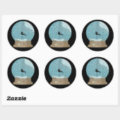 Kletterseil, das Schneekugel abschirmt, einzigarti Runder Aufkleber (Blatt)