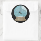 Kletterseil, das Schneekugel abschirmt, einzigarti Runder Aufkleber (Tasche)