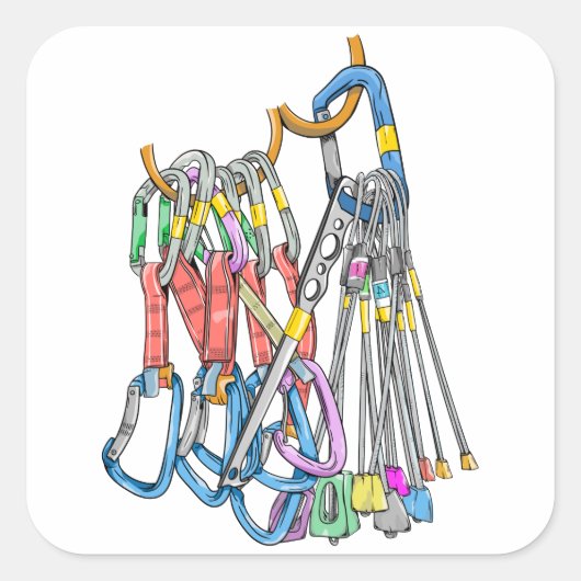 Kletterständer oder Schnellzieher und Kabel Quadratischer Aufkleber (Vorderseite)