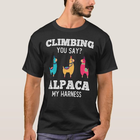 Klettersteig: Alpaca My Harness Rock Klettersteig T-Shirt (Vorderseite)