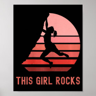 Klettersteig Dieser Girl Rocks Felsen Felsvorsprun Poster