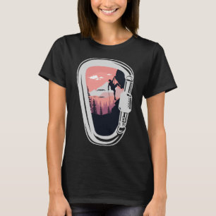 Klettersteig Felsvorsprung Karabiner Natur T-Shirt
