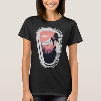 Klettersteig Felsvorsprung Karabiner Natur T-Shirt