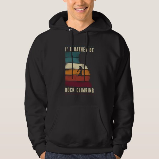 Klettersteig Ich wäre eher Rock Climbing Retro Vin Hoodie (Vorderseite)