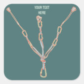 Klettersteig Quadratischer Aufkleber (Vorderseite)