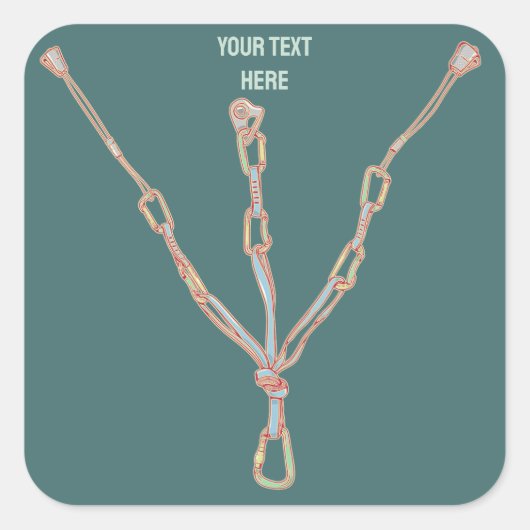Klettersteig Quadratischer Aufkleber (Vorderseite)