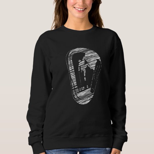 Klettersteig Silhouette bouldernde Bergsteigerplat Sweatshirt (Vorderseite)