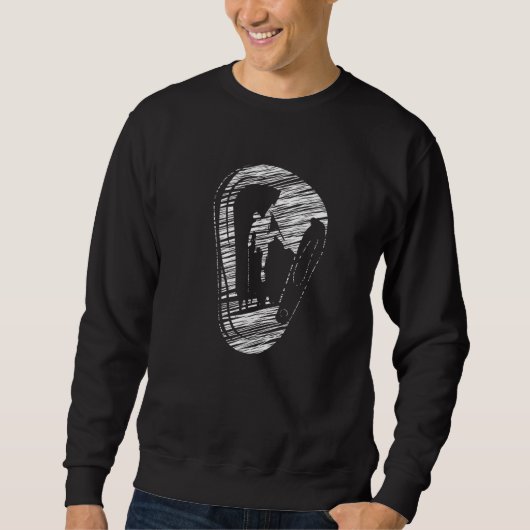Klettersteig Silhouette bouldernde Bergsteigerplat Sweatshirt (Vorderseite)