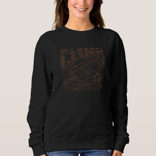 Klettersteig Silhouette bouldernde Bergsteigerplat Sweatshirt (Vorderseite)