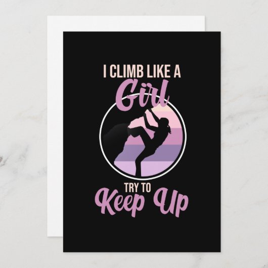 Klettersteig wie Girl Mountain Klettersteig Klette Dankeskarte (Vorne/Hinten)
