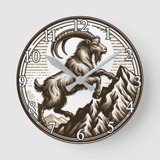 Klettersteig Ziegenkorn Geburtstag Zodiac Runde Wanduhr (Vorderseite)