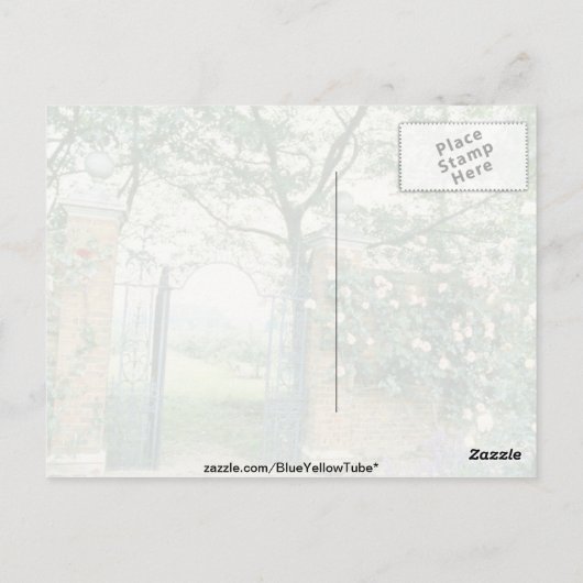 Klettersteige Rose neben der Blume aus Schmiedeeis Postkarte (Rückseite)