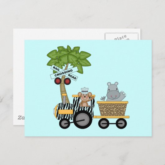 Klettertouren und Geschenke für Affen und Hippo Postkarte (Vorne/Hinten)