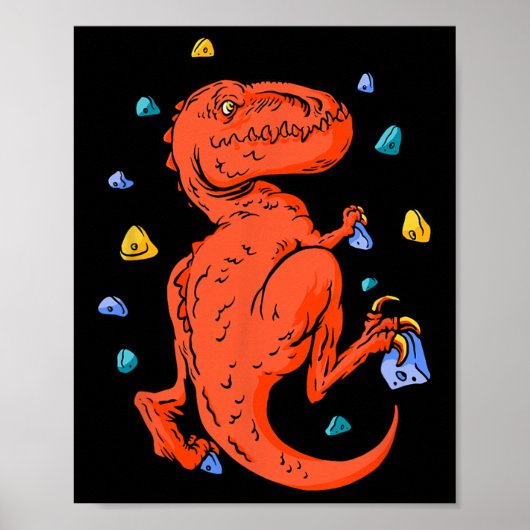 Klettertraining T-Rex Dino Bouldering Poster (Vorne)