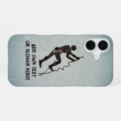 Kletterwand - eigener Slogan / Text auf iPhone 16 Hülle (Rückseite (Horizontal))