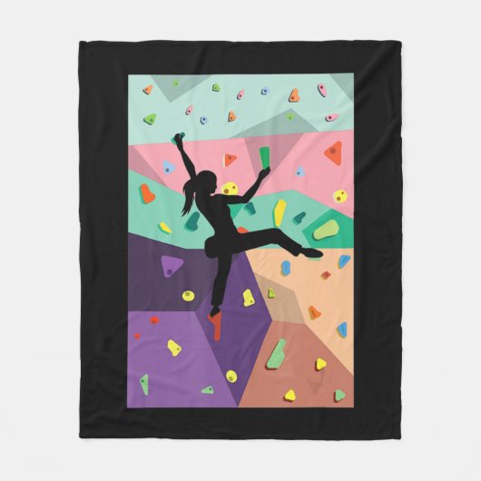 Kletterwand im Innern Klettersteige Sport treiben Fleecedecke (Vorderseite)