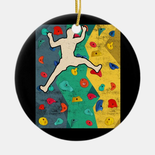 Kletterwand im Innern Klettersteige Sport treiben Keramik Ornament (Vorne)