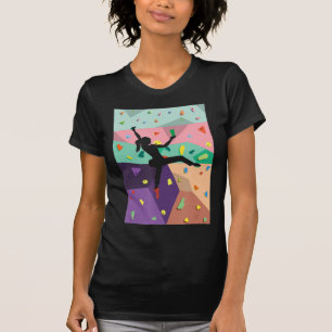 Kletterwand im Innern Klettersteige Sport treiben T-Shirt