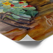 Kletterwelpen im Garten, Aquarellbild Poster (Ecke)