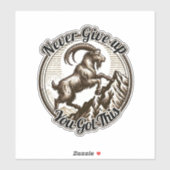 Kletterziege geben nie auf aufkleber (Blatt)