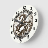 Kletterziege geben nie auf runde wanduhr (Winkel)