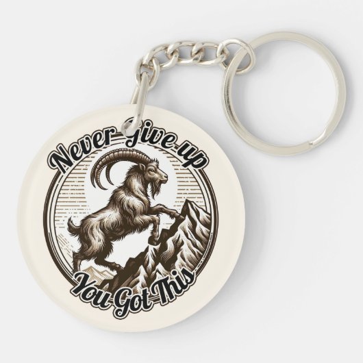 Kletterziege geben nie auf schlüsselanhänger (Rückseite)