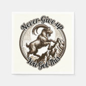 Kletterziege geben nie auf serviette (Vorderseite)