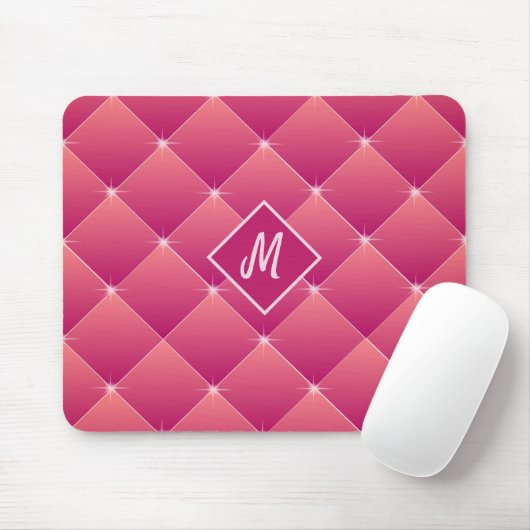 Klettverschluss aus rosa und Lila Monogramm Mousepad (Mit Mouse)