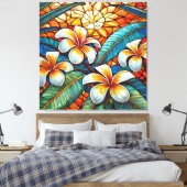 Kleumeria im gepolsterten Glas auf Orange Leinwanddruck (Insitu (Schlafzimmer))